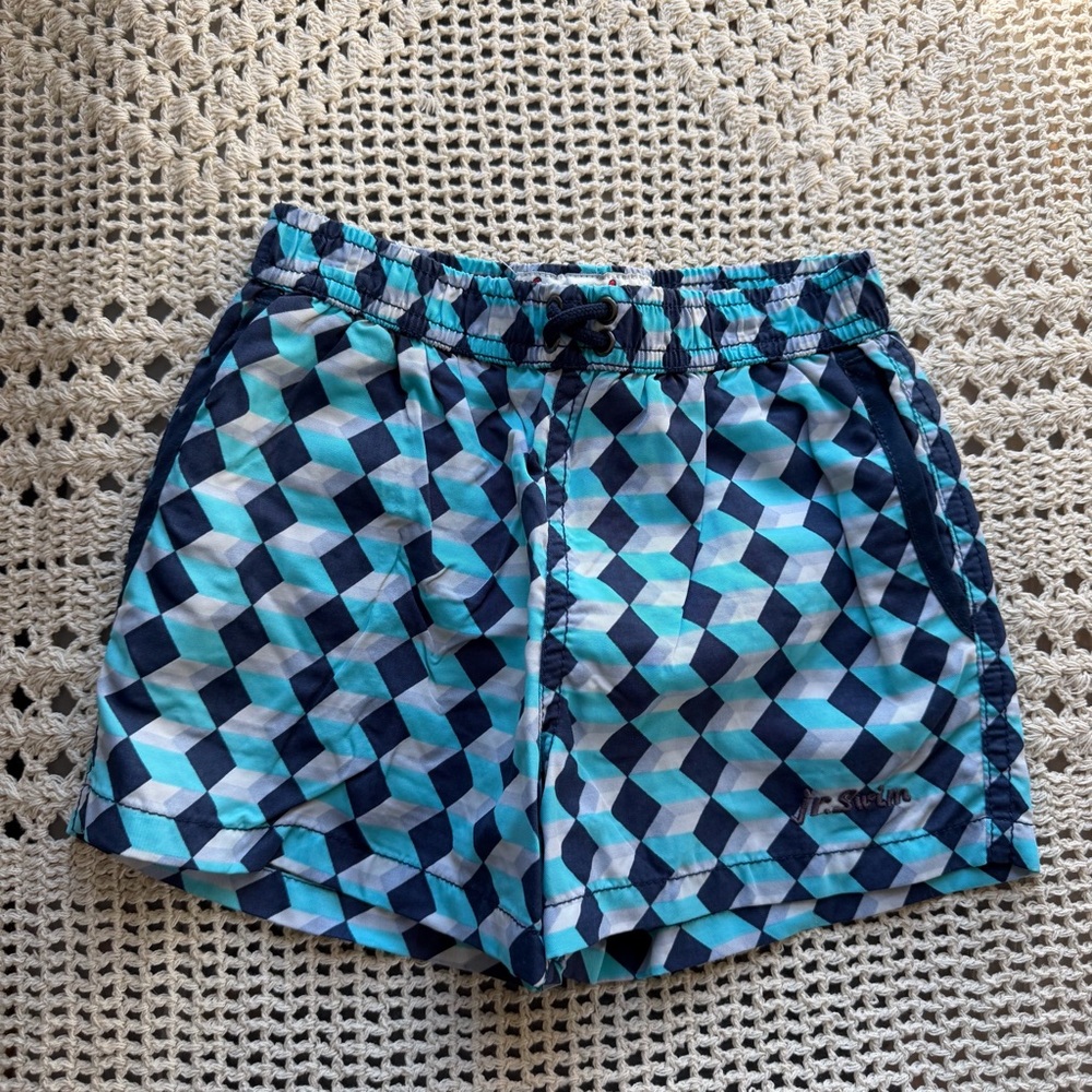 Jr. Swim Bathing Suit Trunks Shorts Blue Pattern Boys Toddler Size  4